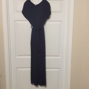 Navy Maxi Faux Wrap Dress